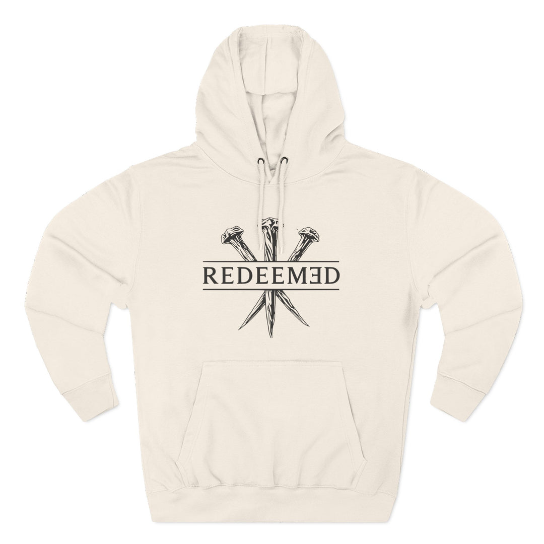 Redeemed Hoodie — Christian Faith Cross Nails Graphic Pullover