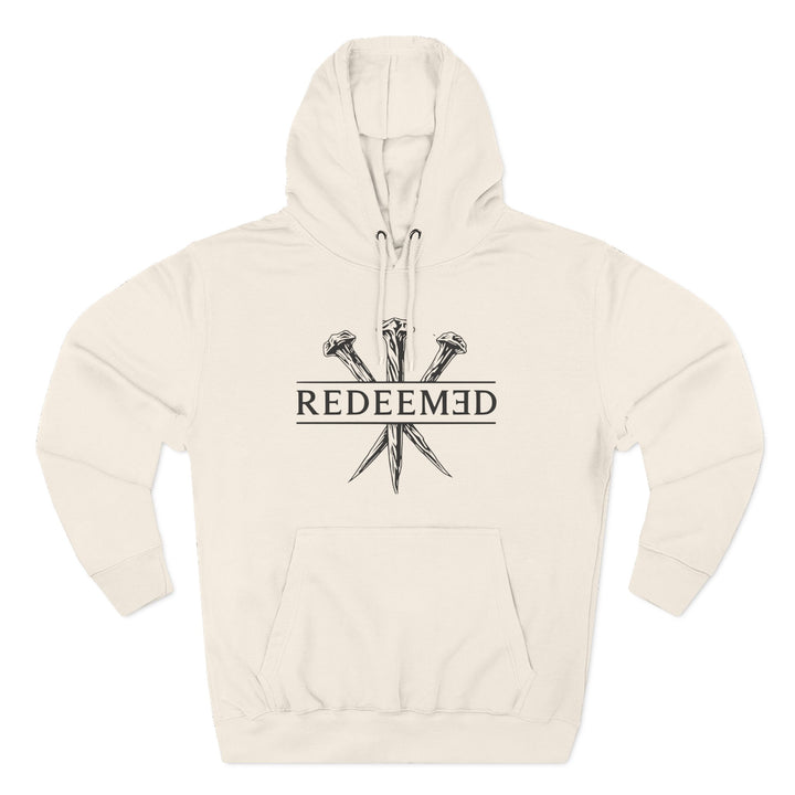 Redeemed Hoodie — Christian Faith Cross Nails Graphic Pullover