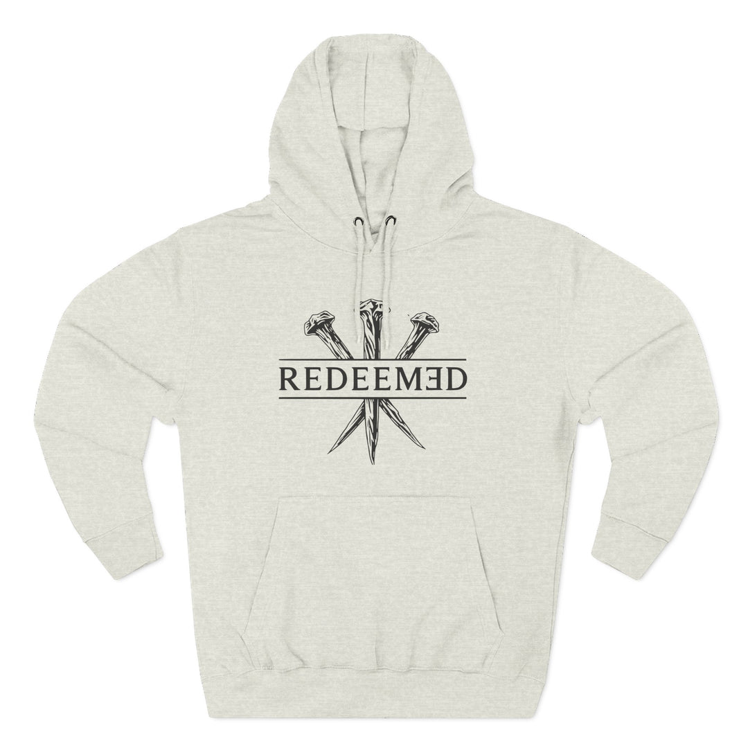 Redeemed Hoodie — Christian Faith Cross Nails Graphic Pullover