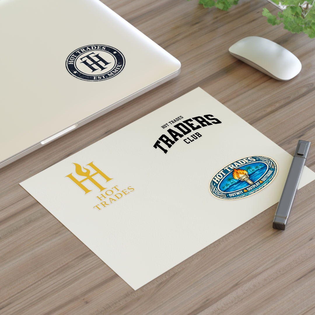 Hot Trades Sticker Sheet – Traders Club Logo Decals (4-Pack)