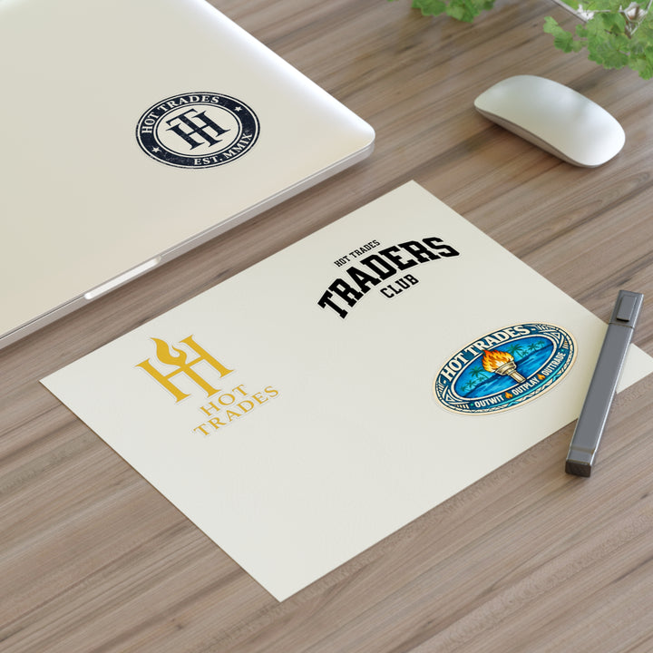 Hot Trades Sticker Sheet – Traders Club Logo Decals (4-Pack)