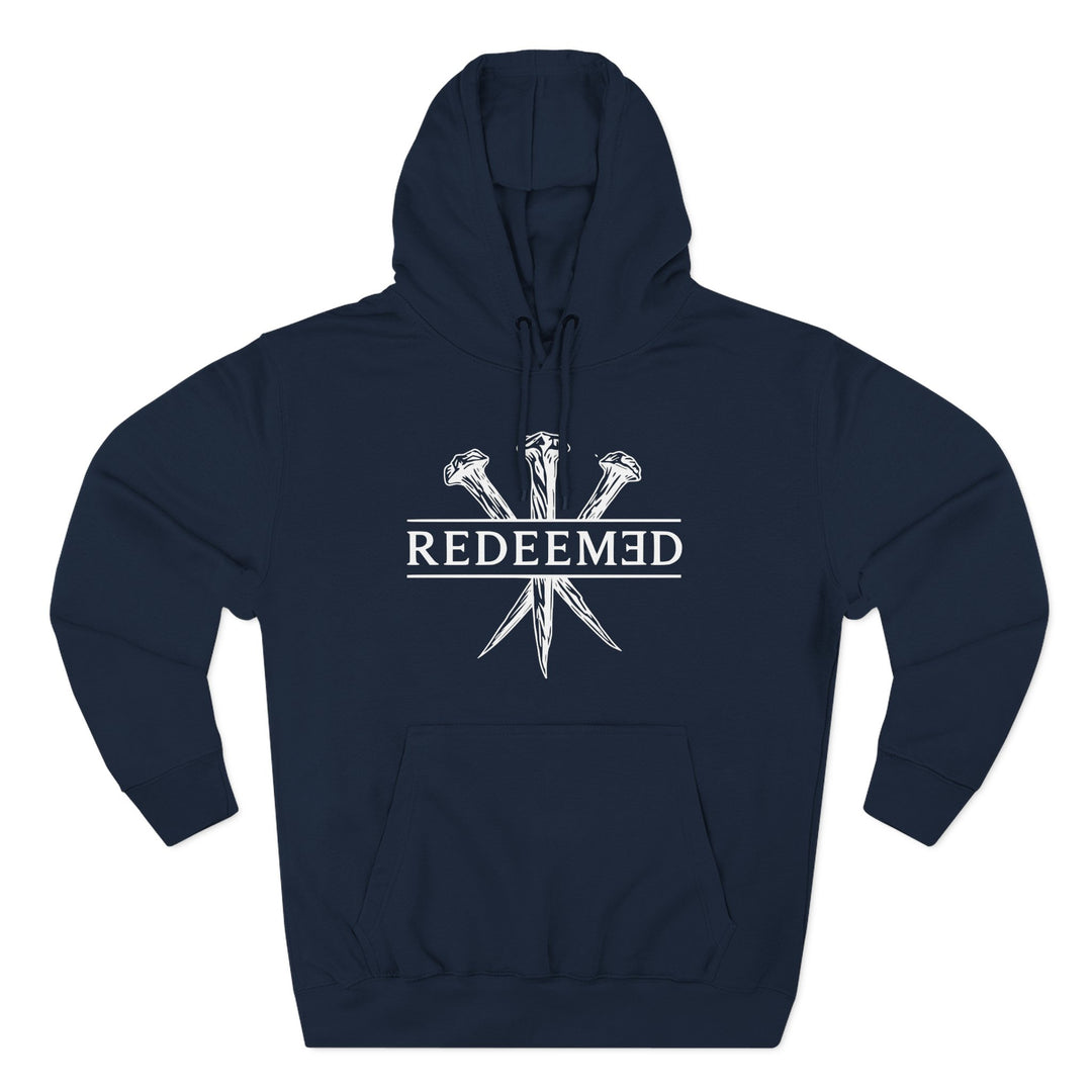 Redeemed Hoodie — Christian Faith Cross Nails Graphic Pullover