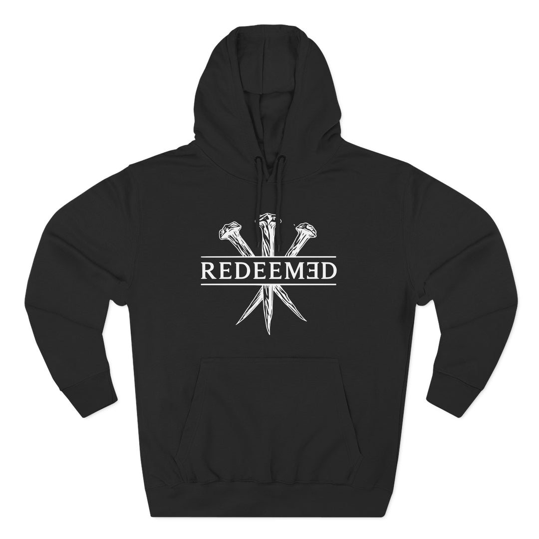 Redeemed Hoodie — Christian Faith Cross Nails Graphic Pullover