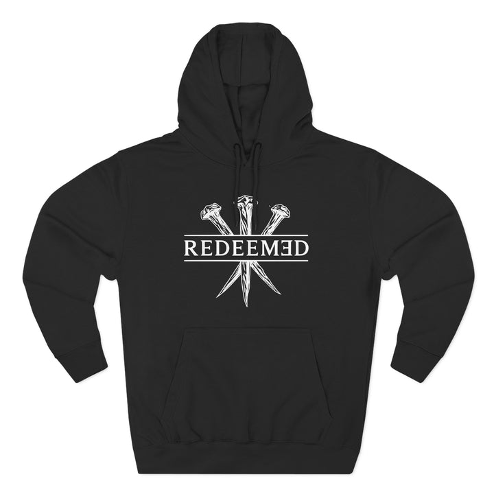 Redeemed Hoodie — Christian Faith Cross Nails Graphic Pullover