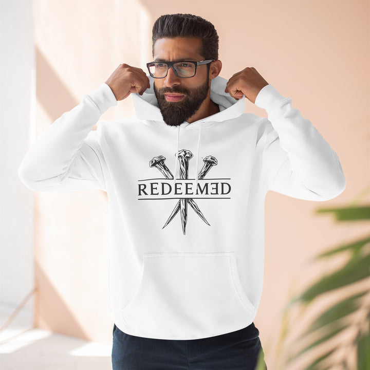 Redeemed Hoodie — Christian Faith Cross Nails Graphic Pullover