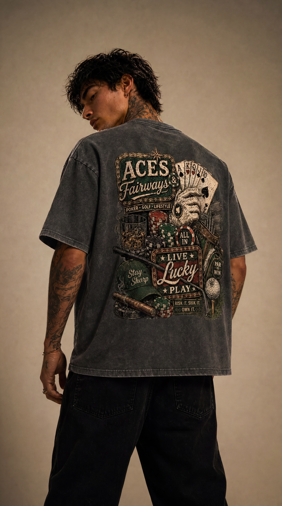 Aces &amp; Fairways - Snow Washed Tee
