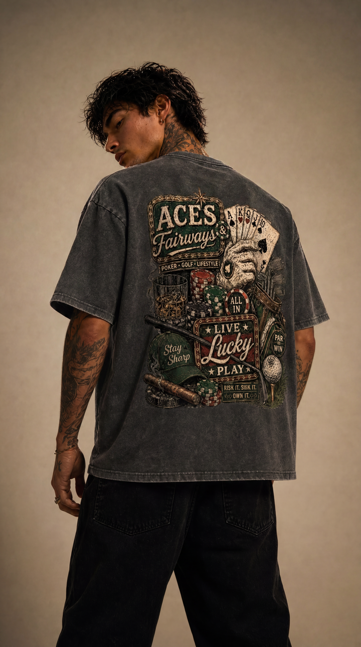 Aces &amp; Fairways - Snow Washed Tee