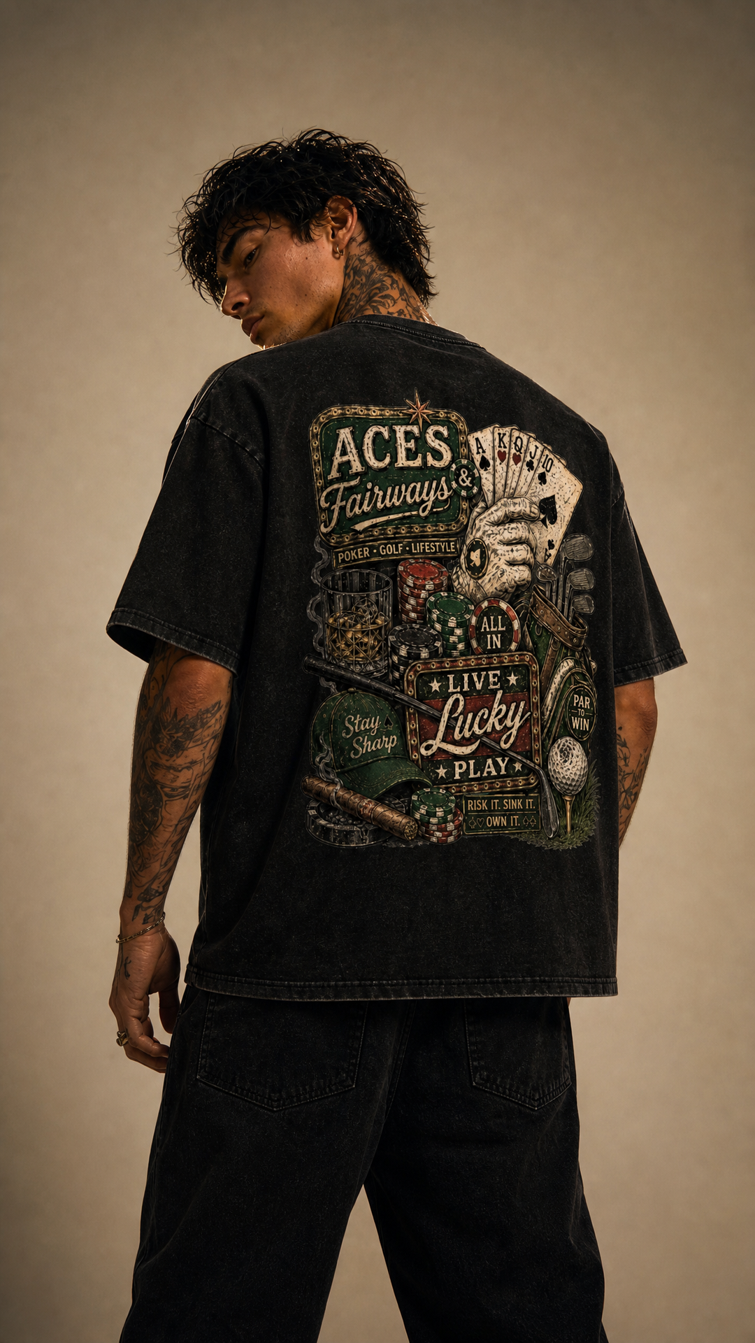 Aces &amp; Fairways - Snow Washed Tee