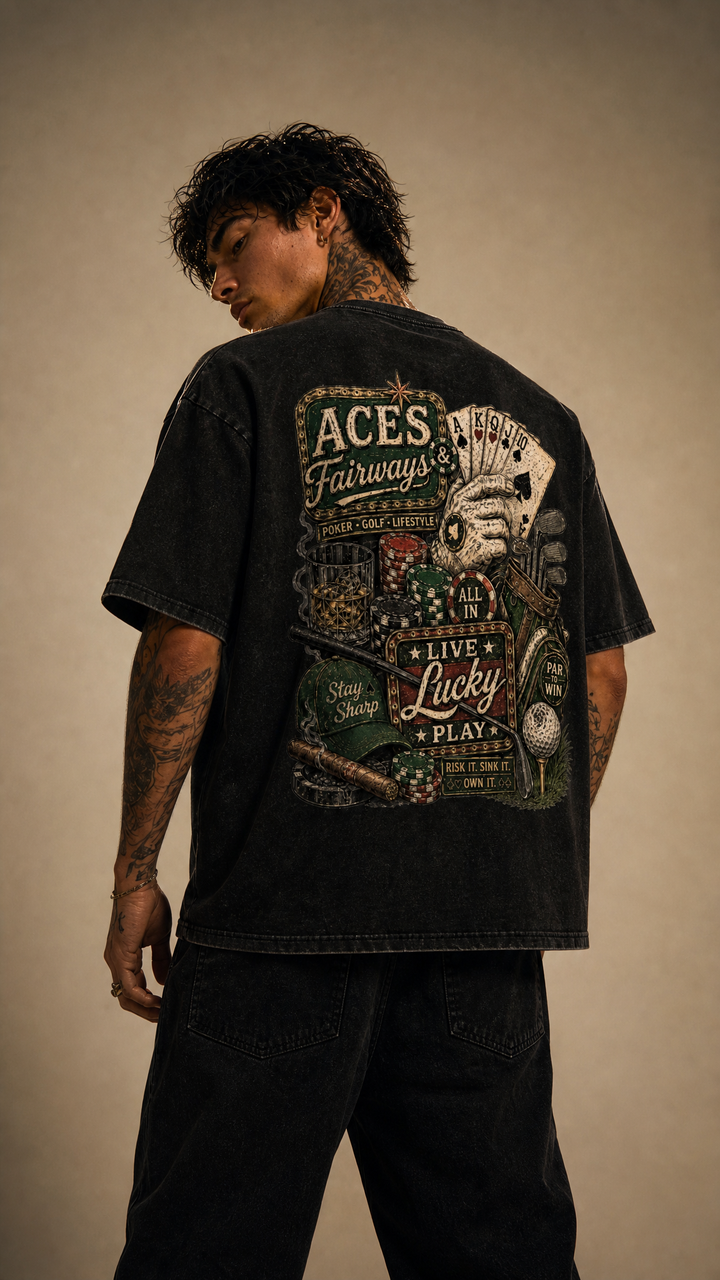 Aces &amp; Fairways - Snow Washed Tee